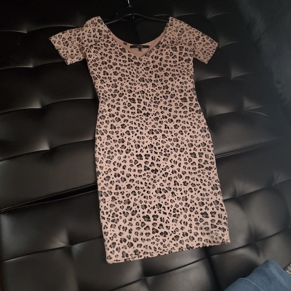 Pink leopard print dress